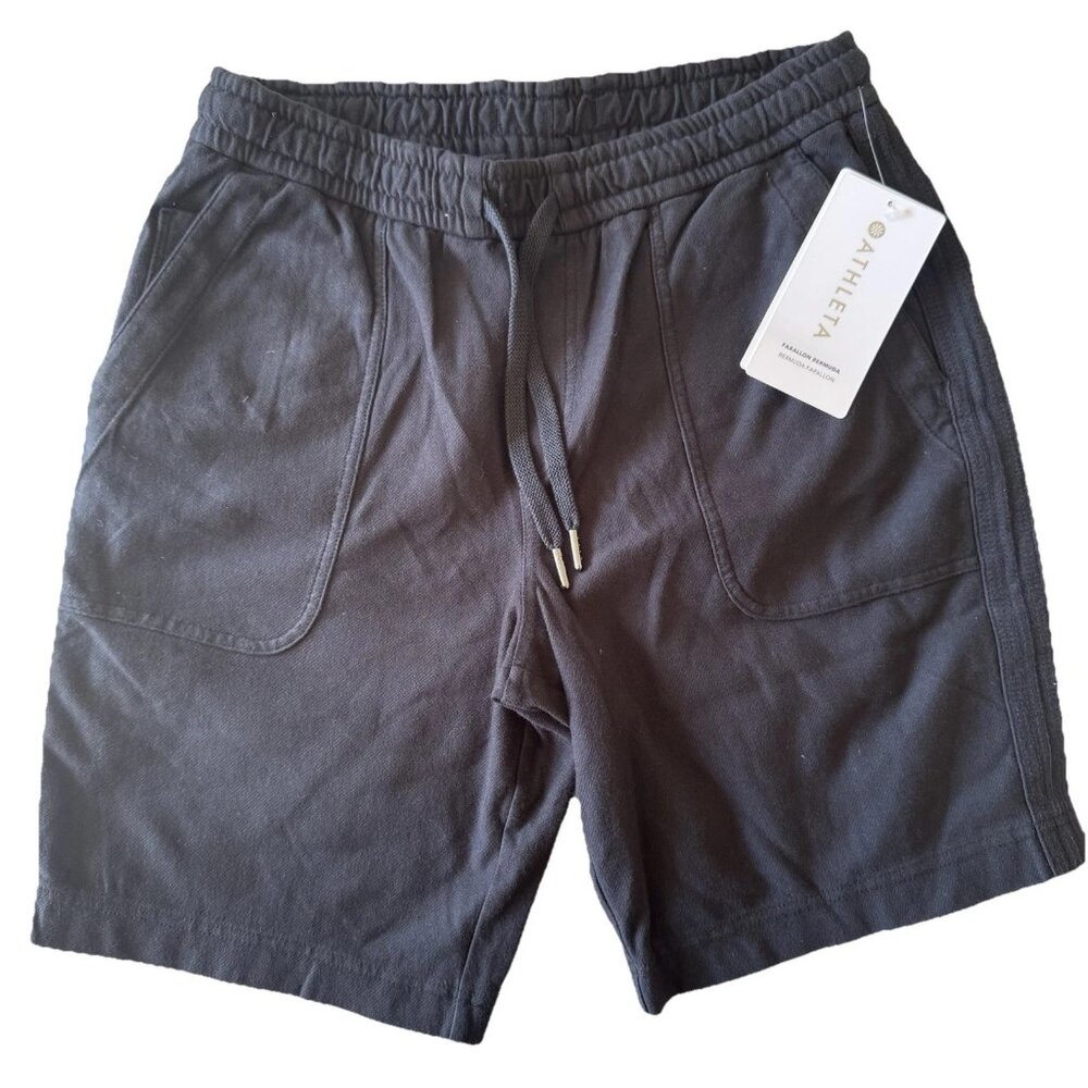Athleta Farallon Bermuda Shorts Womens S Black Cotton Stretch Pull On Knit